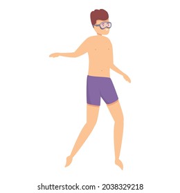 Water sport swimmer icon cartoon vector. Pool swim. Man diving