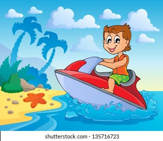 Water sport theme image 4 - eps10 vector illustration.