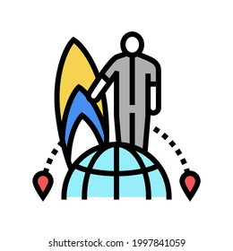 water sport tourism color icon vector. water sport tourism sign. isolated symbol illustration