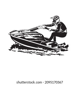 Water sport vector illustration design in retro color style, perfect for tshirt design