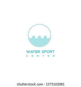 water sports in blue and lines - vector