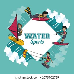 Water sports cartoon