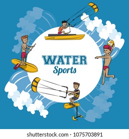 Water sports cartoon