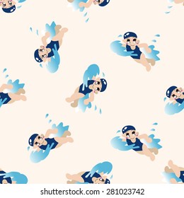 Water Sports , cartoon seamless pattern background