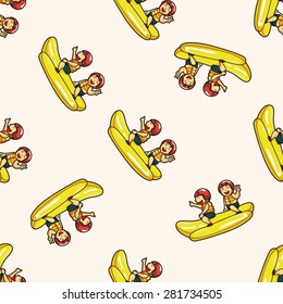 Water Sports , cartoon seamless pattern background