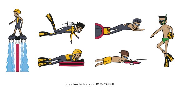 Water sports cartoons