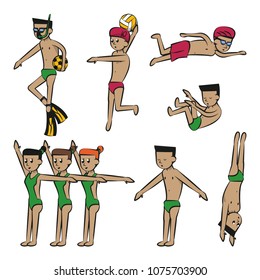 Water sports cartoons