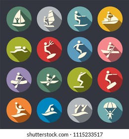 Water sports icon set