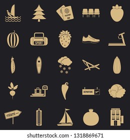 Water sports icons set. Simple set of 25 water sports vector icons for web for any design
