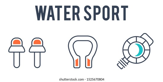 Water Sports Icons vector symbol icon