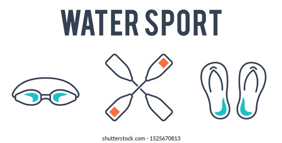 Water Sports Icons vector symbol icon