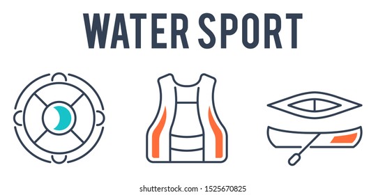 Water Sports Icons vector symbol icon