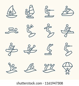 Water sports line icons