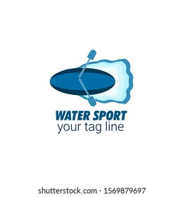water sports logo in blue - vector 
