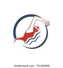 water sports. swimming logo. editable. vector