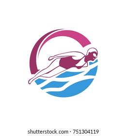 water sports. swimming logo. editable. vector