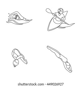 Water sports vector icons