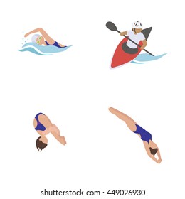 Water sports vector icons