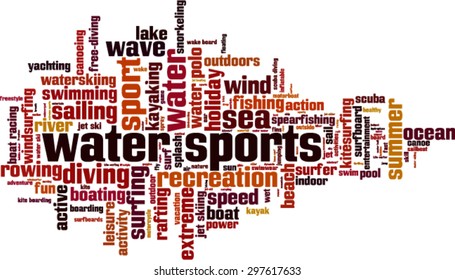 Water sports word cloud concept. Vector illustration