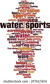 Water sports word cloud concept. Vector illustration