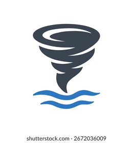 Water Spout Tornado Icon Isolated On White Background 
