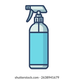 water spray bottle clean flat color vector illustration template design