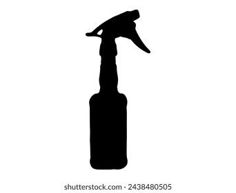 Water spray bottle silhouette vector art