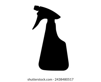 Water spray bottle silhouette vector art