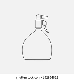 Water spray bottle simple icon. Contour illustration.