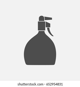 Water spray bottle simple icon. Monochrome illustration.