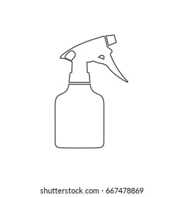 Water spray bottle simple icon. Contour illustration.