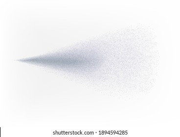 Water spray effect isolated on white background. Realistic fountain, spray air freshener, shower. Vector mist or fog particles stream in air for your design.