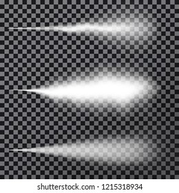 Water spray effect, white smoke or mist isolated on transparent background. Sprayer fog effect with dust. Vector