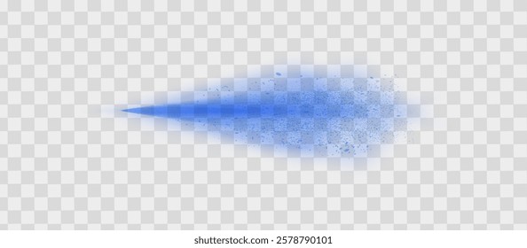 Water spray effects. Realistic light blue spray air freshener or shower isolated on transparent background. Abstract mist, fog or fountain. Vector