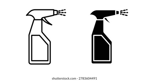 Water spray icon simple illustration set. Black and white icons