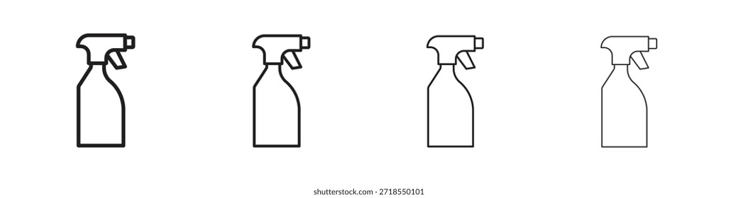 Water spray icons, Set of linear icons. Black linear palm icons