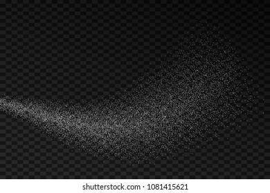 Water spray mist of atomizer. Vector cosmetic effect illustration. transparent water spray mist of atomizer or smoke dust particles