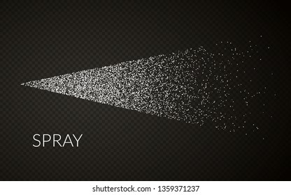 Water spray mist of atomizer. Vector cosmetic effect. Trigger Sprayer effect with spray or stream nozzles. Vector illustration.