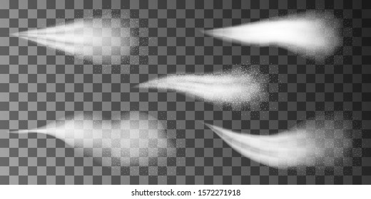 Water spray mist of atomizer. Vector cosmetic effect 3d illustration, cosmetic design