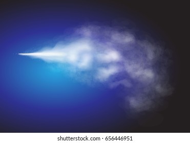 Water spray mist effect of atomizer. Cosmetic sprayer, white smoke illustration