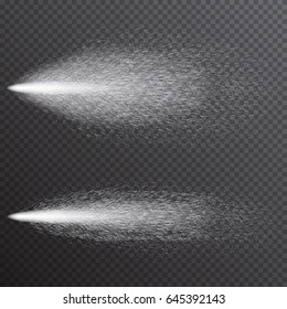 Water spray in motion isolated on transparent background. Vector illustration.