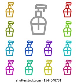 Water spray multi color icon. Simple thin line, outline vector of laundry icons for ui and ux, website or mobile application