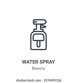 Water spray outline vector icon. Thin line black water spray icon, flat vector simple element illustration from editable beauty concept isolated on white background