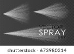 Water spray, white smoke, dust and dots, mist of atomizer. Vector effect, 3d illustration, cosmetic design.