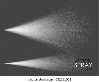 Water Spray, White Smoke, Dust And Dots, Mist Of Atomizer. Vector Effect, 3d Illustration, Cosmetic Design.