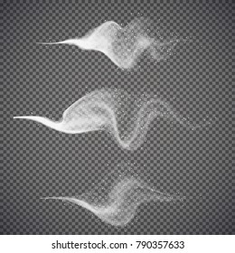 Water spray, white smoke on transparent background. Graphic concept for your design