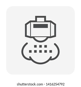 Water sprayer icon. Also called spider and nozzle spray. Part of water mist system used to spray liquid or humidity fog watering. To apply herbicide, pesticide and fertilizer on agricultural crop.