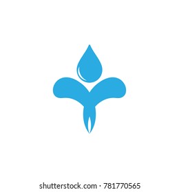 Water spread, water drop logo design vector