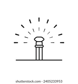Water sprinkle line icon, isolated on white background, vector illustration