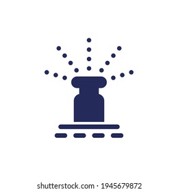 water sprinkler, irrigation icon on white